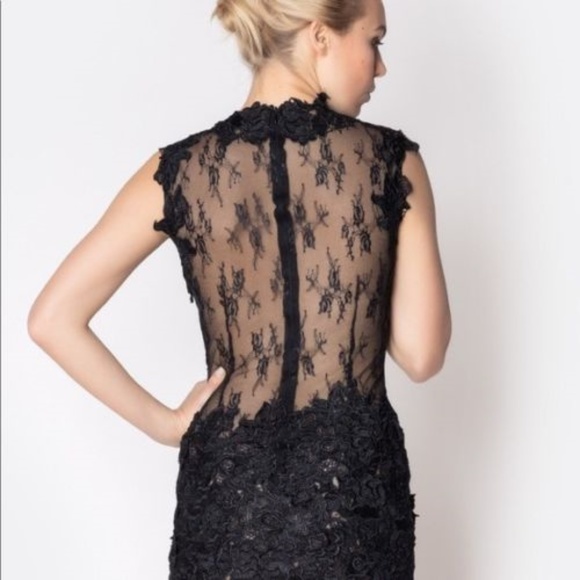 knee length dresses for ladies Mugler Black Mesh Long Sleeve Dress